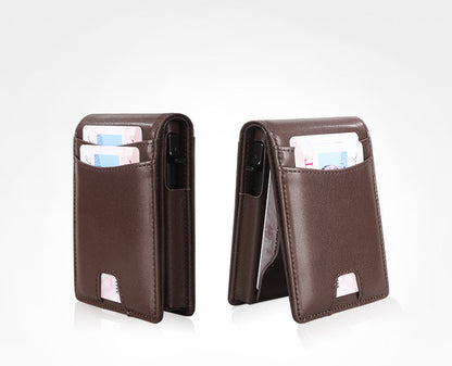 Tynn slank RFID-blokkerende lommebok for menn, minimalistisk