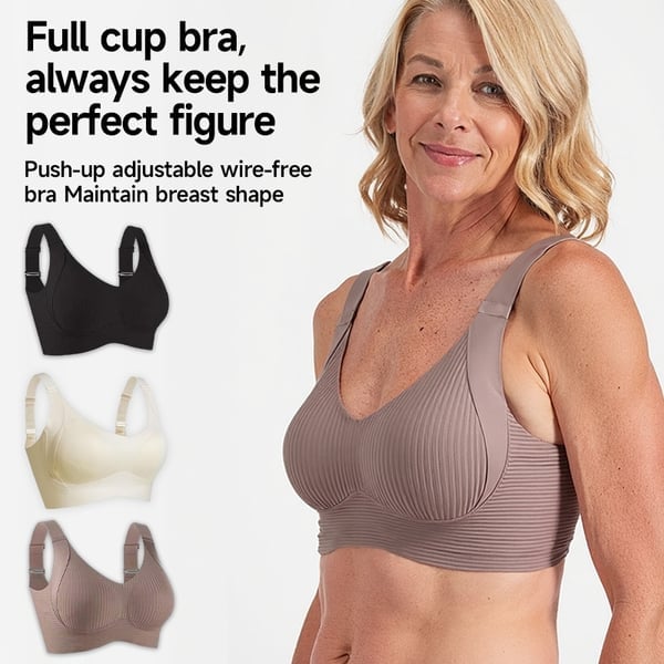 🎁2026 Mega-tilbud! 🎁 Enorme rabatter 🔥 💕 Diskret, stripet, sømløs BH med W-støtte – Komfort og stil!