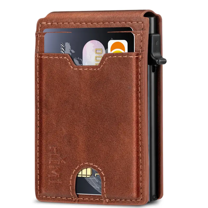 Tynn slank RFID-blokkerende lommebok for menn, minimalistisk