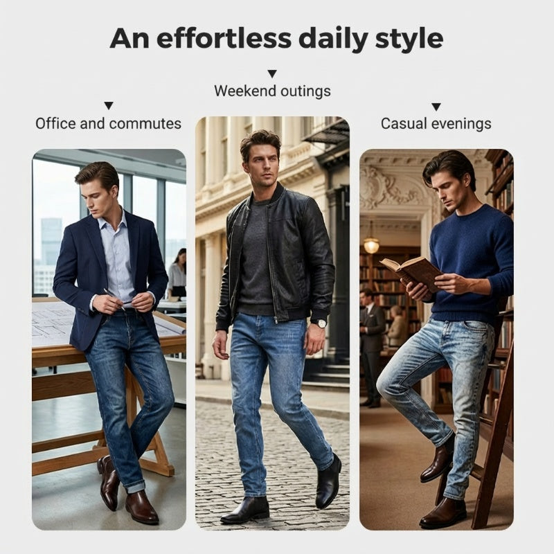 ⏳Tidsbegrenset tilbud⏰Moderne stretchjeans i slim fit for menn