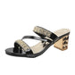 Damersandaler med blockhäl och rhinestone-utsmyckning