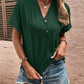 Vardagskläder för kvinnor Casual Button Pullover V-Neck Kortärmad Skjorta