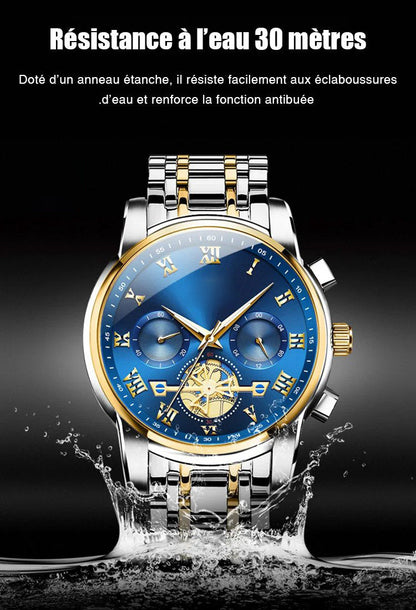 🔥Luxury Design Dodecagon Quartz Titta på nya multifunktionella mäns armbandsur