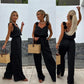 Ärmlös jumpsuit med vida ben för kvinnor