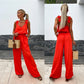 Ärmlös jumpsuit med vida ben för kvinnor