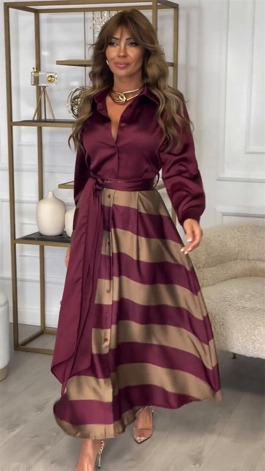 ✨Få 50% rabatt💖  Heta nyanlända✨Elegant klänning med snörning och tryckt lapptäcke
