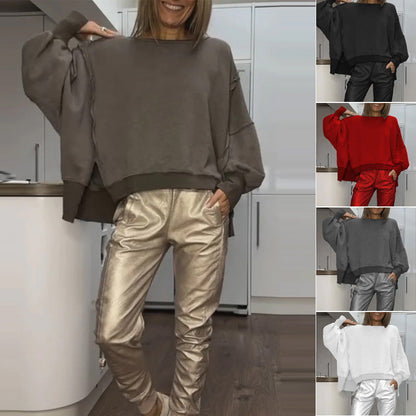 2-delade outfits för kvinnor Oversized Sweatshirt & Joggers Set