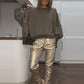 2-delade outfits för kvinnor Oversized Sweatshirt & Joggers Set