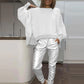 2-delade outfits för kvinnor Oversized Sweatshirt & Joggers Set