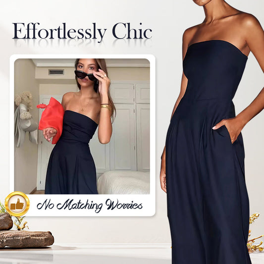 Off Shoulder Jumpsuit med vida ben för kvinnor