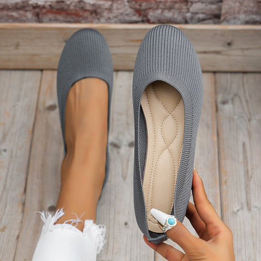 Round-Toe Flat Slip-On Damskor
