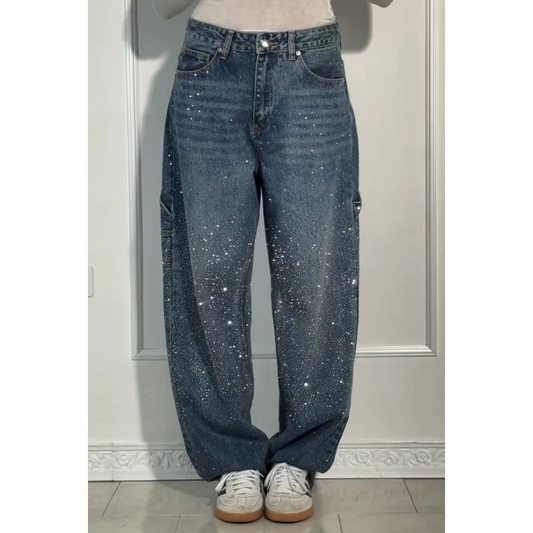 🌟Damjeans med lösa strass