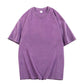Unisex/lös retro enfärgad kortärmad topp