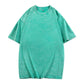 Unisex/lös retro enfärgad kortärmad topp