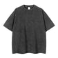 Unisex/lös retro enfärgad kortärmad topp