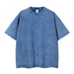 Unisex/lös retro enfärgad kortärmad topp