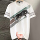 Kortärmad T-shirt med rund hals för män med tryck