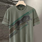 Kortärmad T-shirt med rund hals för män med tryck