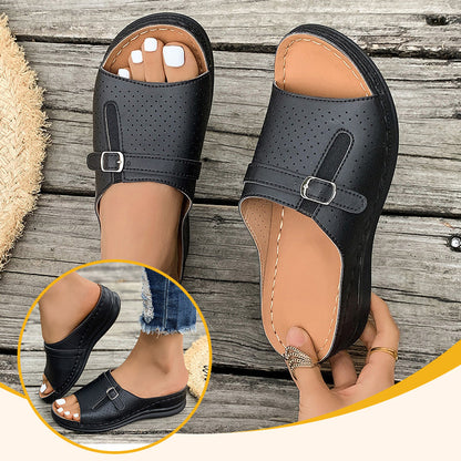 Bekväma sandaler med öppen tå och mjuk sula för kvinnor