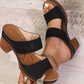 Bekväma sandaler med slip-on och kil för kvinnor