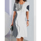 ✨Sommar Mode👗Dam Casual Löst Silhuett Blommig 3D-Digitaltryck Rundhalsad Klänning