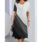 ✨Sommar Mode👗Dam Casual Löst Silhuett Blommig 3D-Digitaltryck Rundhalsad Klänning