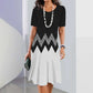✨Sommar Mode👗Dam Casual Löst Silhuett Blommig 3D-Digitaltryck Rundhalsad Klänning