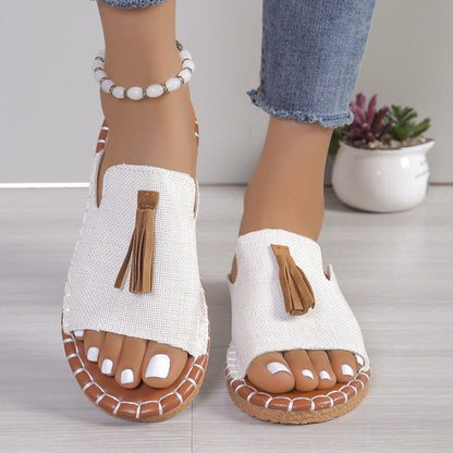 🔥Sista dagars rea 50% rabatt🔥 - Comfort Fringe Flat Orthopaedic Sandals för kvinnor