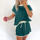 Dammode Färgkollision Kortärmad Topp & Shorts 2-delat Set