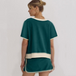Dammode Färgkollision Kortärmad Topp & Shorts 2-delat Set