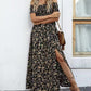 Elegant blommig off shoulder-klänning för kvinnor