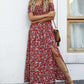 Elegant blommig off shoulder-klänning för kvinnor