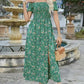 Elegant blommig off shoulder-klänning för kvinnor