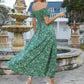 Elegant blommig off shoulder-klänning för kvinnor