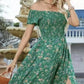 Elegant blommig off shoulder-klänning för kvinnor