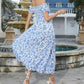 Elegant blommig off shoulder-klänning för kvinnor