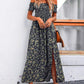 Elegant blommig off shoulder-klänning för kvinnor