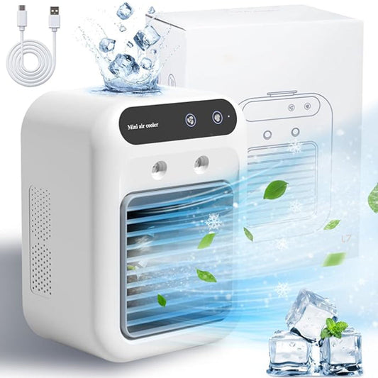 ❄️55 % rabatt🌬️ Mini Luftkylare 3-i-1 – Kyler, fuktar och doftar! Perfekt för ditt skrivbord och sovrum