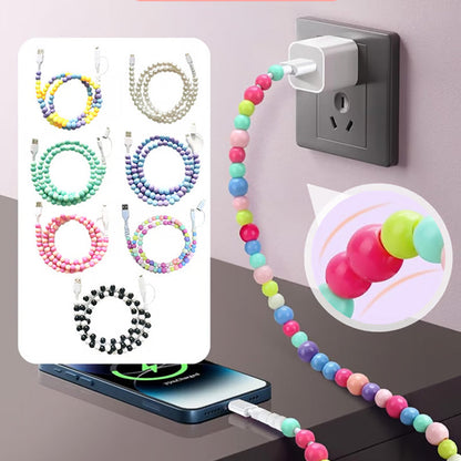 🔥Nya heta produkter🔥2-In-1 USB till typ-C ＆ Belysning Pärlbeströdd laddningsslad🌈