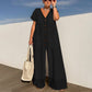 V-ringad lös jumpsuit för kvinnor
