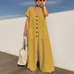V-ringad lös jumpsuit för kvinnor
