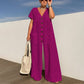 V-ringad lös jumpsuit för kvinnor