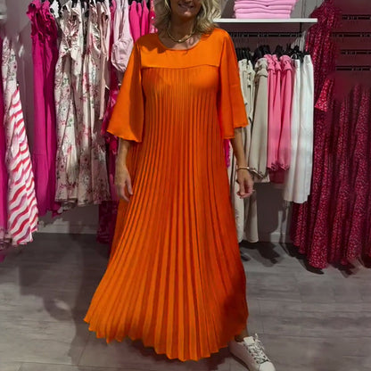 Flowy Flare Sleeve Plisserad klänning