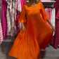 Flowy Flare Sleeve Plisserad klänning