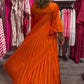 Flowy Flare Sleeve Plisserad klänning