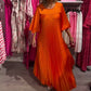 Flowy Flare Sleeve Plisserad klänning