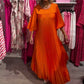 Flowy Flare Sleeve Plisserad klänning