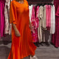 Flowy Flare Sleeve Plisserad klänning