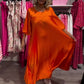 Flowy Flare Sleeve Plisserad klänning