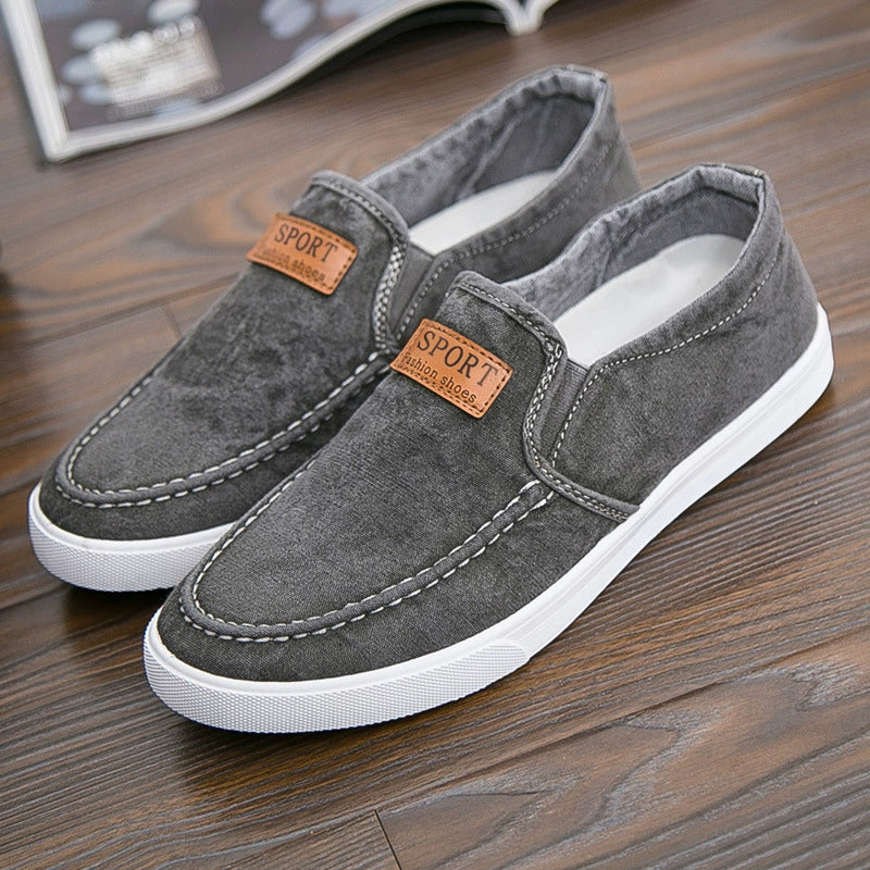 Casual slip-on-sko i kanvas for menn